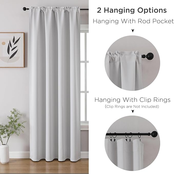 CUCRAF Blackout Curtains Room Darkening Window Curtain Panels, Rod Pocket - Image 3