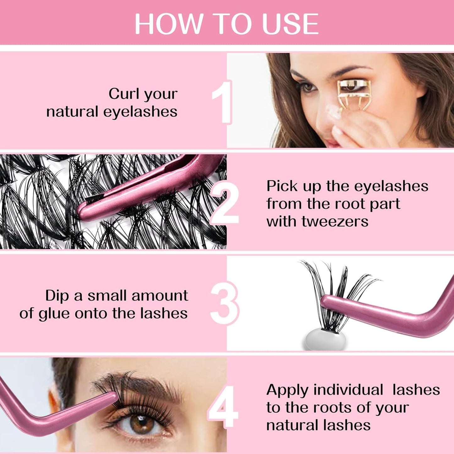 280 Pcs Individual Lashes 30D+40D Mixed Lash Clusters 14 Rows Cluster Lashes that Look Like Eyelash Extensions DIY Lash Extension Self Application At Home (30+40-C-14)