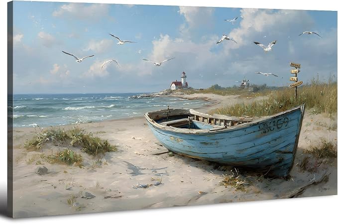 Coastal Wall Art Beach Wall Decor Nautical Ocean Canvas Picture Nature Seaside by HOME