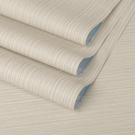 TANONE Beige Grasscloth Peel and Stick Wallpaper, Faux Linen Textured Self by TANONE