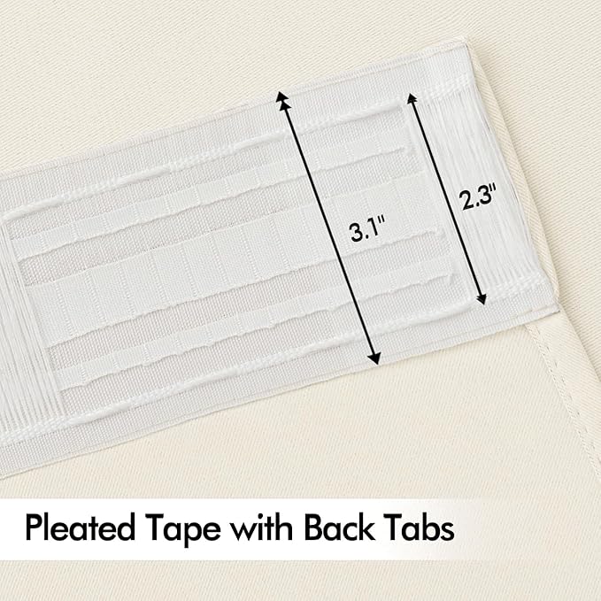 MIULEE Birch Back Tab Blackout Curtains 120 Inch Long 2 Panels Set - Image 4
