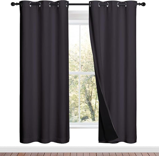NICETOWN 100% Blackout Window Curtain Panels, 2 Pieces, 42-inch Wide Per Panel by NICETOWN