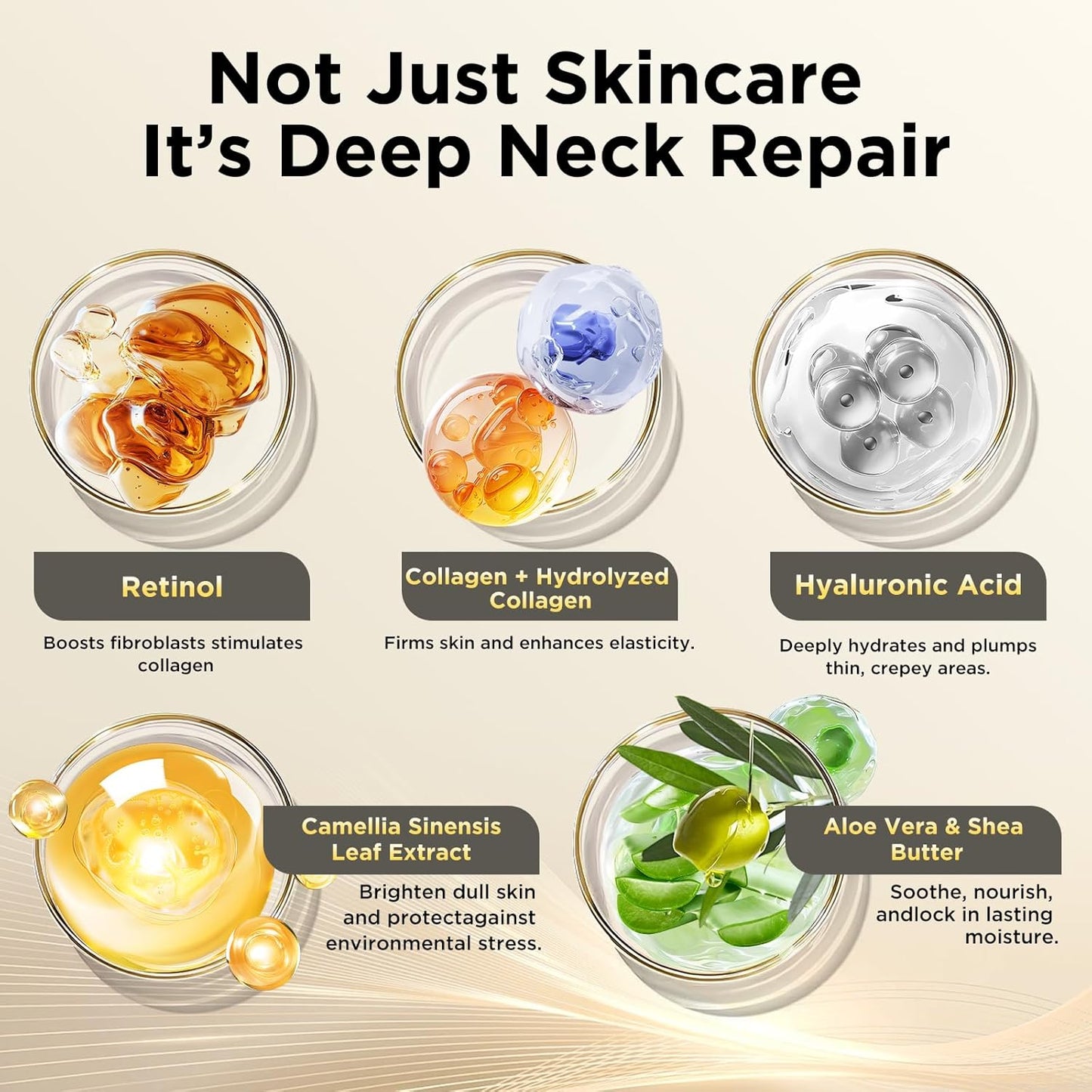 Firming Neck Cream for tightening and firming,Retinol,Collagen & Hyaluronic Acid Cream-Anti-Aging Face Moisturizer for Face,Wrinkle Smoother for Women & Men, 1.76 Fl Oz