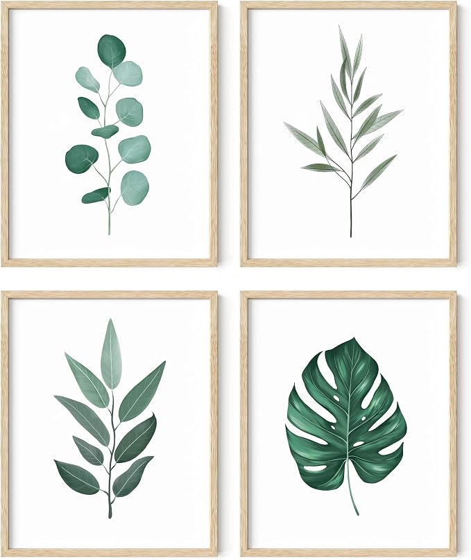 HAUS AND HUES Green Plant Art Print Set of 4-16x20 by HausandHuesArtPrints