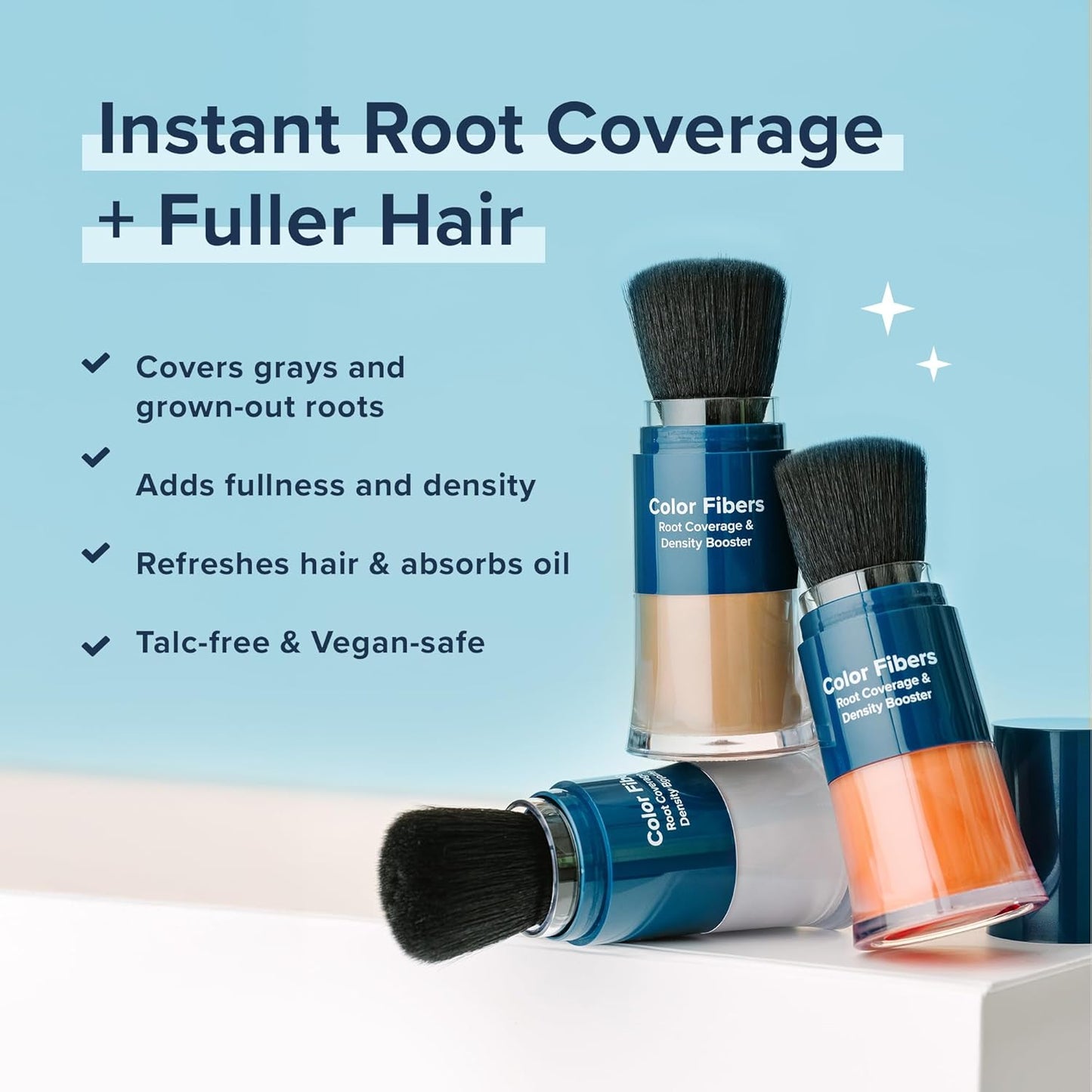 TRUHAIR Color Fibers Root Coverage & Density Booster | Quick-Apply Root Touch Up Hair Color | Natural Color Matching, Gray Hair Cover up to Color Gray Roots - 11 Hair Colors Available (Medium Brown)