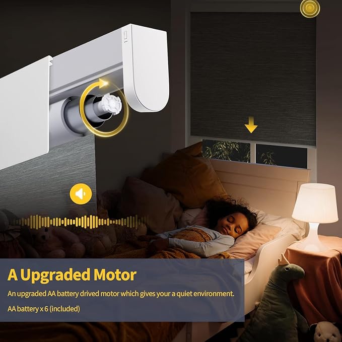 Motorized Blinds with Remote, Grasscloth Fabric Smart Blinds with Valance Cover - Image 4