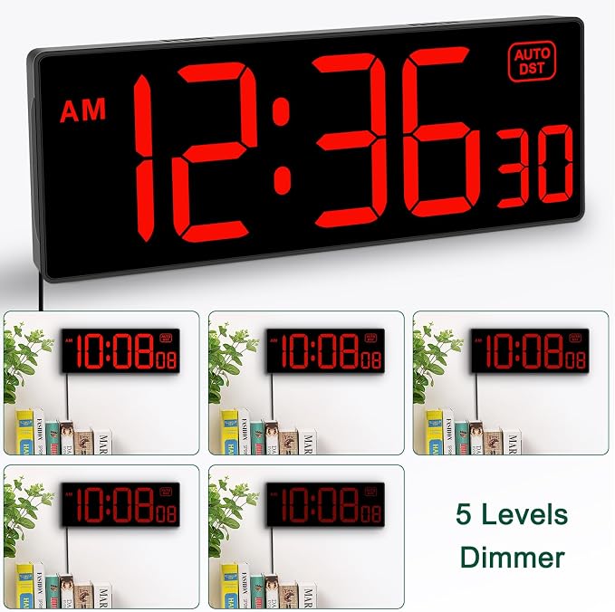 Soobest LED Digital Wall Clock, Large Digital Clock Bold Numbers - Image 4