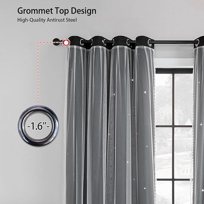 XiDi Room Darkening Curtains 84 inches Long, Unicorn Curtains - Image 4