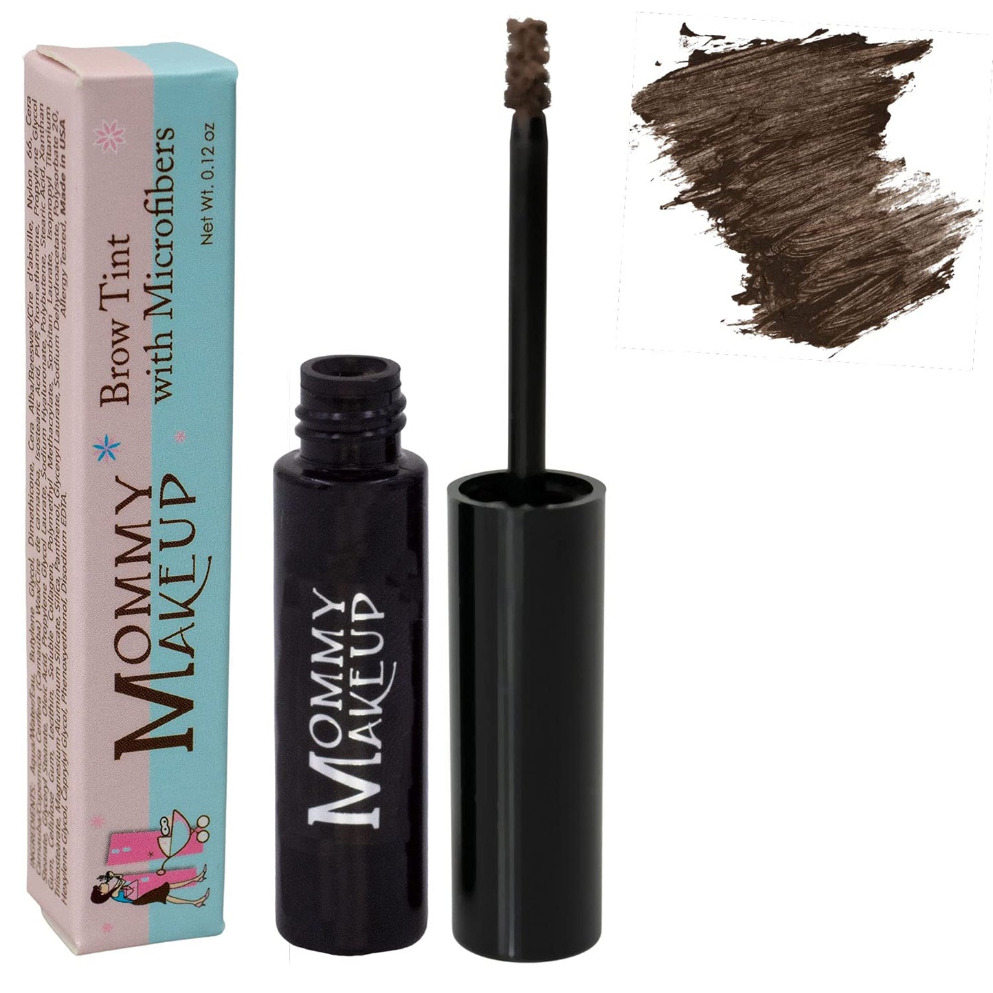 Brow Tint with Microfibers - 4-in-1 Tinted Eyebrow Gel to Groom, Hold, Sculpt & Color Your Brows, Covers Gray Hair - Water Resistant, Clump-Free, Long Lasting (Warm Brunette) by Mommy Makeup