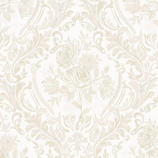 Ismoon Floral Peel and Stick Wallpaper Vintage Beige Contact Paper Boho by Ismoon