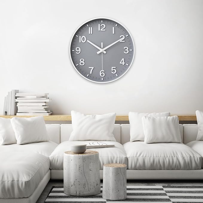 HZDHCLH Wall Clocks Battery Operated, Wall Clock Gray, 10 inch Wall Clock - Image 7