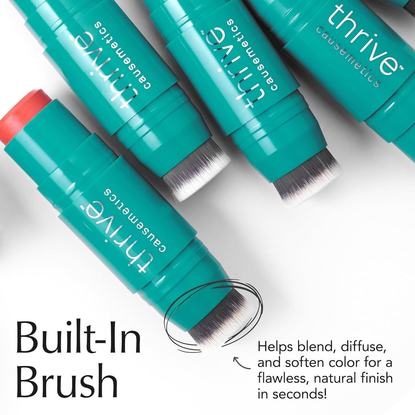 Thrive Causemetics Triple Threat Color Stick: Cream Highlighter Stick with Vitamin E, Evening Primrose Oil, Waterproof Smudge Proof Face Makeup Formula, Joy (Gold Shimmer)