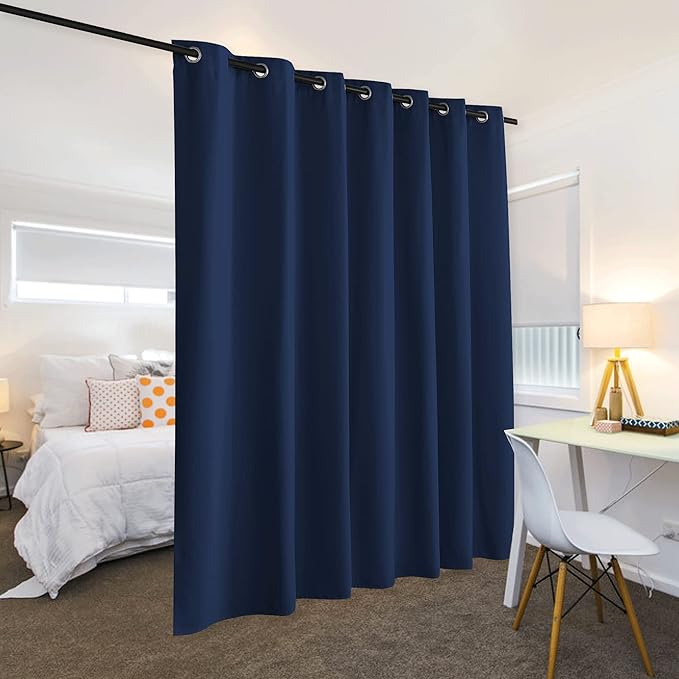 RYB HOME Room Divider Curtains, Solid Heavy Duty Blackout Drapes Soundproof - Image 3