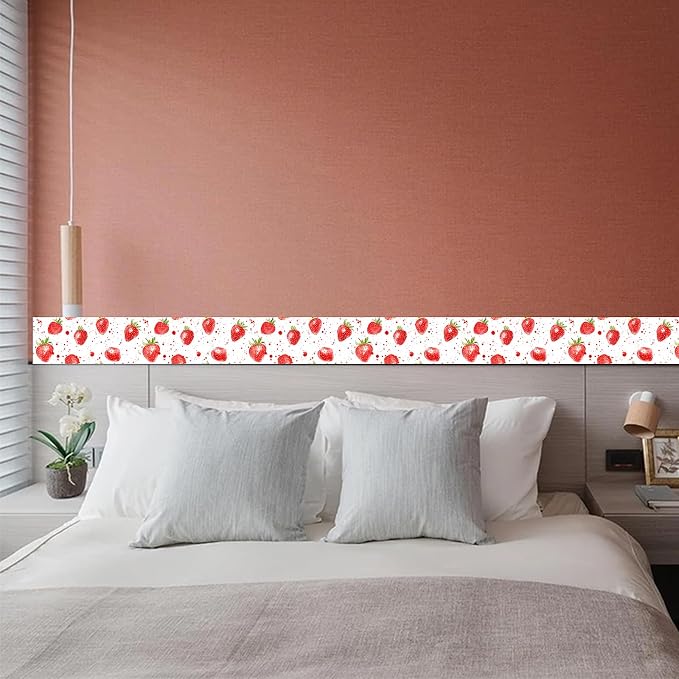 HOMETITUTE Wallpaper Border Peel and Stick Wall Border Strawberry Fruit Theme - Image 4