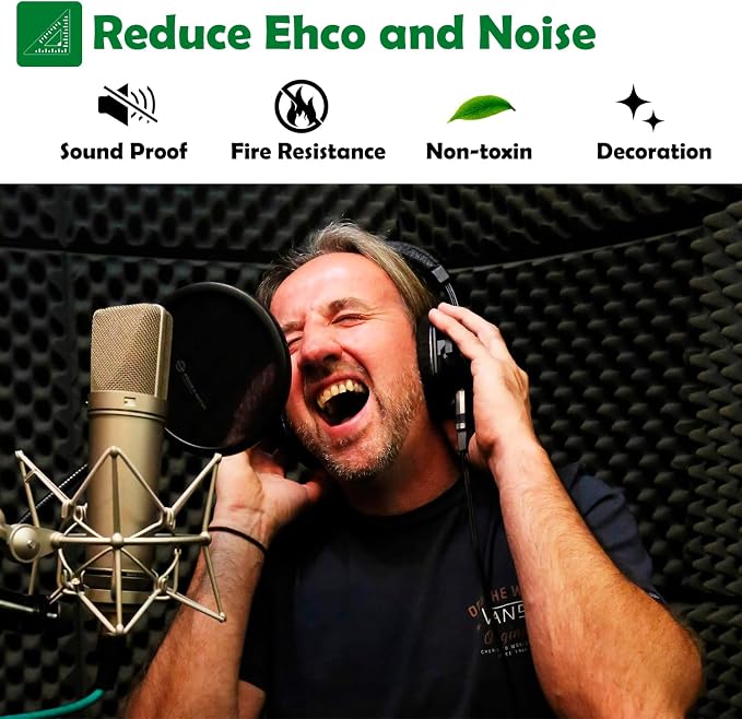 12 Pack 1.5"X12"X12" Acoustic Foam, Sound Proof Egg Crate Foam, Upgraded - Image 3