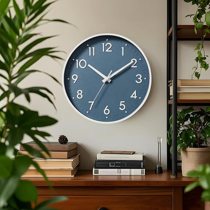 Mosewa Wall Clock 8 Inch, Battery Operated Silent Non-Ticking Modern Analog - Image 2