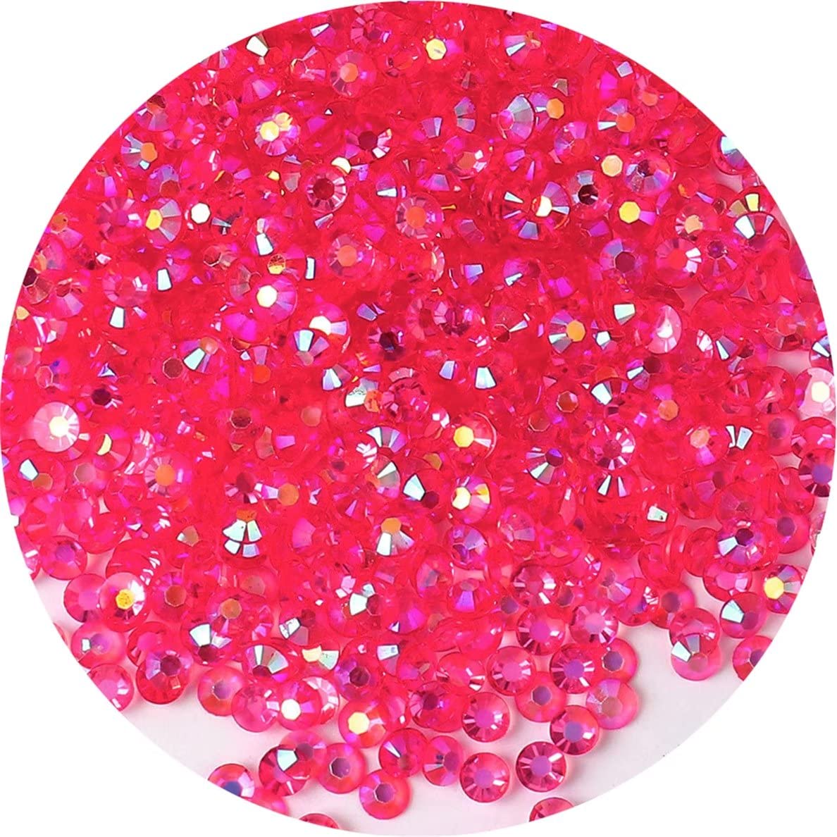 1440 Pcs SS20 5mm AB Flatback Rhinestones for Nails Art Crafts Transparent Glitter Round Gems Crystals DIY Clothes Shoes(Clear Light Rose Red AB)