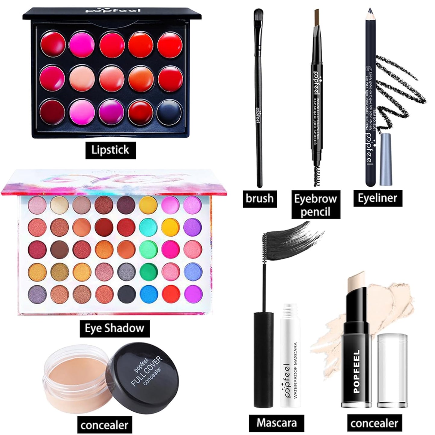 Makeup Kit for Women Full Kit, All in One Makeup Gift Set, Make up Kits for Beginners and Professionals - Eyeshadow Palette, Lipstick, Mascara, Concealer, Brush, Eyeliner, Eyebrow pencil