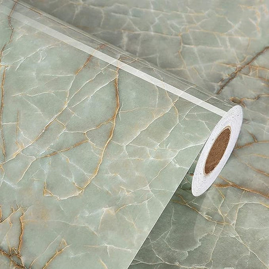 Green Marble Contact Paper for Countertops Waterproof Granite Peel and Stick by WallpaperDecoration