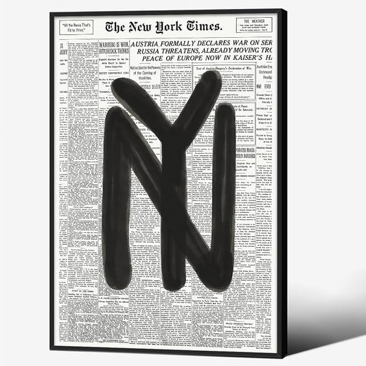 Black and White Newspaper Wall Art Vintage New York City Poster Trendy by Unknown