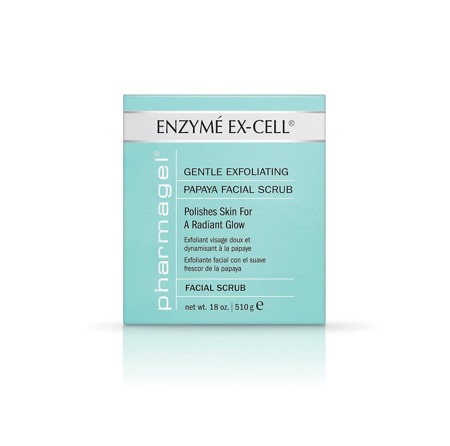 Pharmagel Enzyme Ex-Cell - Gentle Papaya Face Exfoliator Scrub for All Skin Types - 18 Ounces