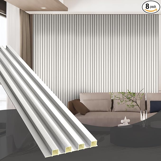 OUZUGIE WPC Acoustic Slat Wall Paneling, Living Room, TV Background, Study Room by OUZUGIE