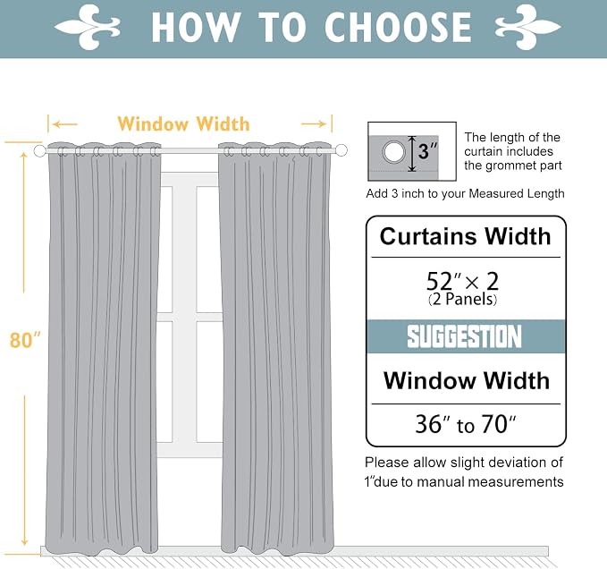 ChrisDowa Room Darkening Curtains 80 Inches Long 2 Panels Set - Image 5
