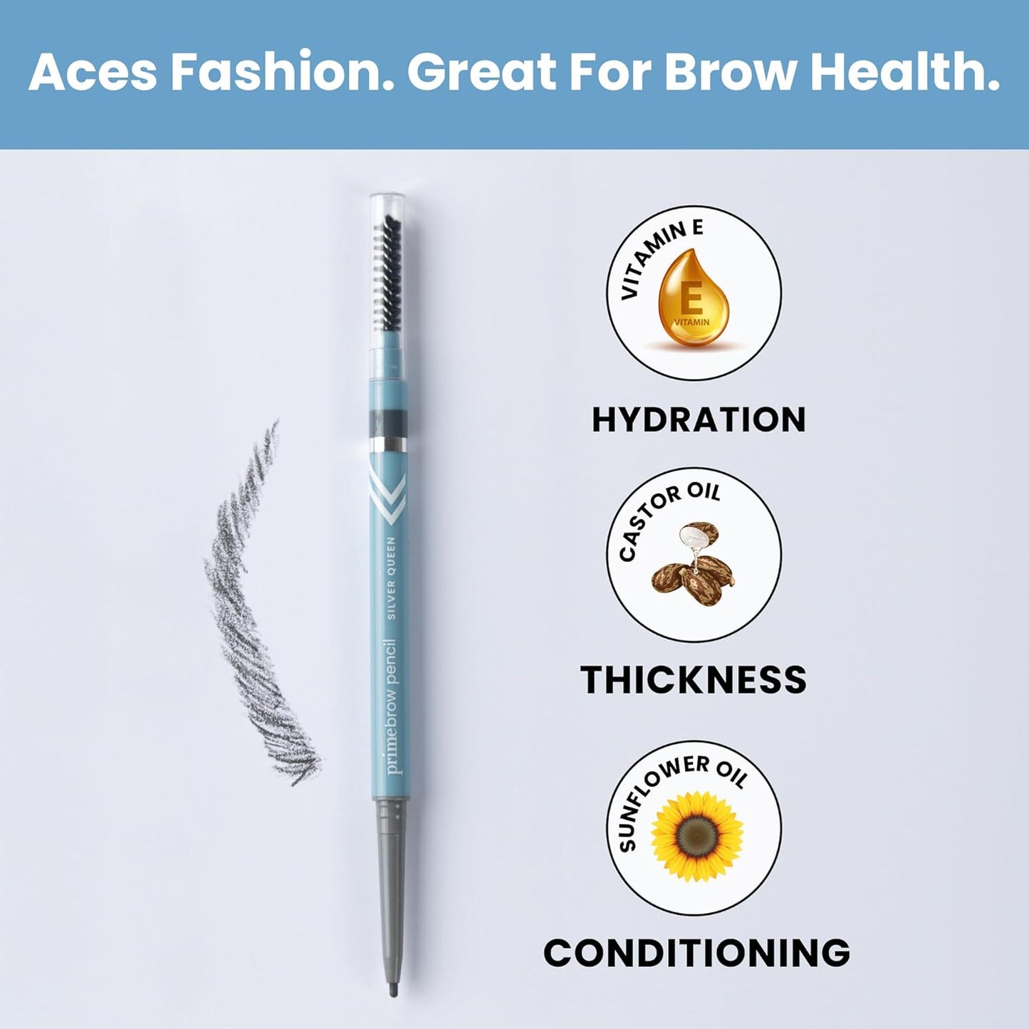 PrimeBrow Pencil for Mature Women – Ultra-Precise Tip for Natural, Hair-Like Strokes – Smudge-Proof & Long-Lasting Wear – Great for Thinning, Sparse, or Graying Brows (Blonde)