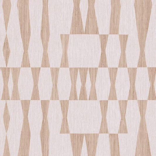 Tempaper Beige Textured Faux Grasscloth Geo Removable Peel and Stick Wallpaper by TempaperCo