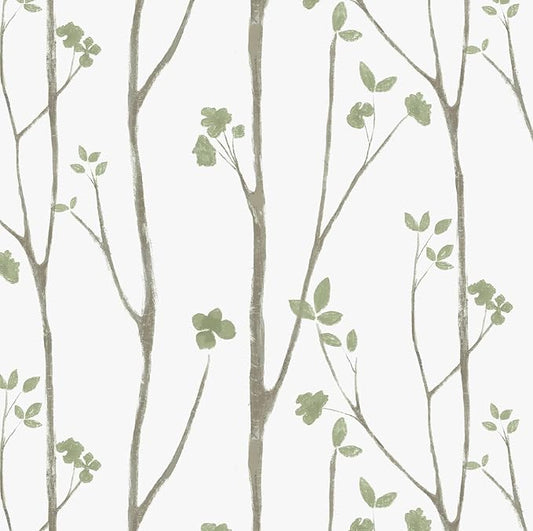 Timeet Peel and Stick Wallpaper Green Leaf Wall Paper Boho Floral Contact Paper by Timeet