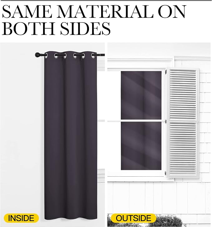 NICETOWN Greyish Purple Blackout Curtains 120 inches Length - Image 5
