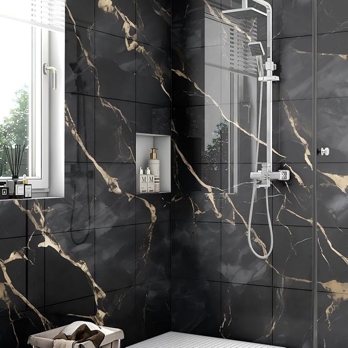 Chejiaye 22pcs Marble Peel and Stick Backsplash Waterproof Washroom Wall Panels - Image 3