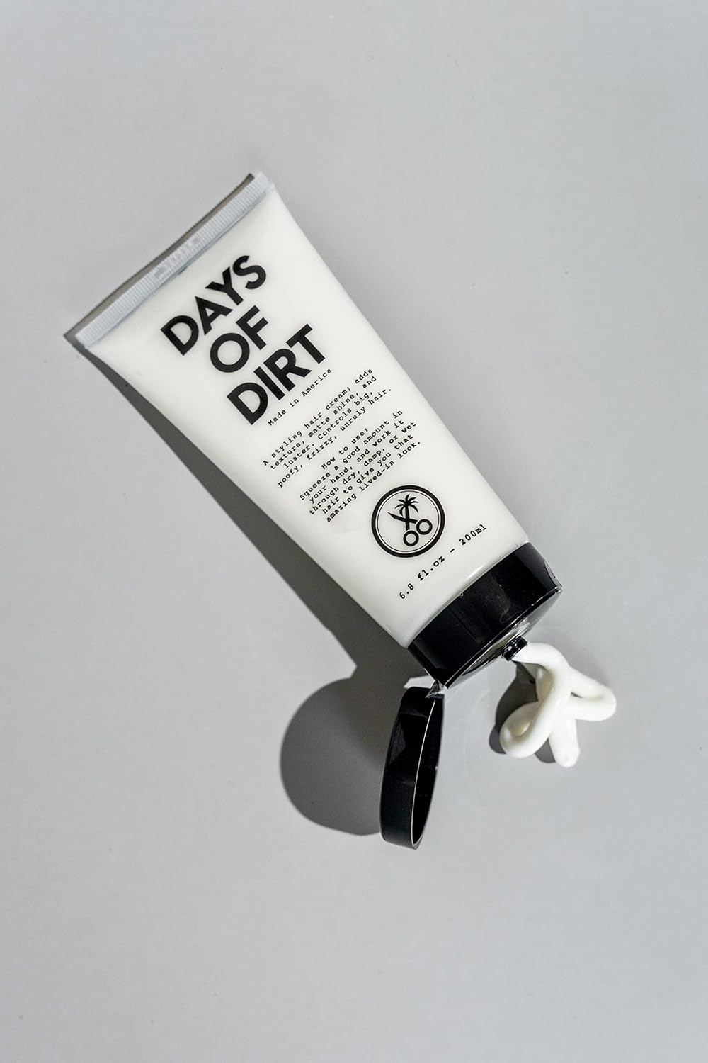 Days of Dirt Hair Styling Cream for Dry, Fluffy, Frizzy, Clean Lived-in Look - Styling Cream for No-Hold, Texture & Shine - Made in USA, 6.8fl oz