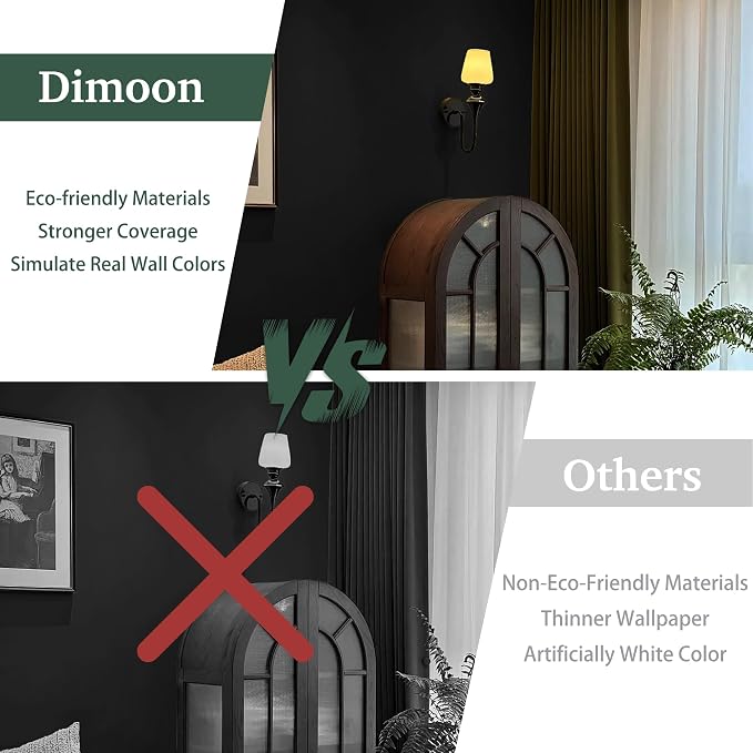 Dimoon 236''x17.7'' Black Peel and Stick Wallpaper Contact Paper Modern Self - Image 8