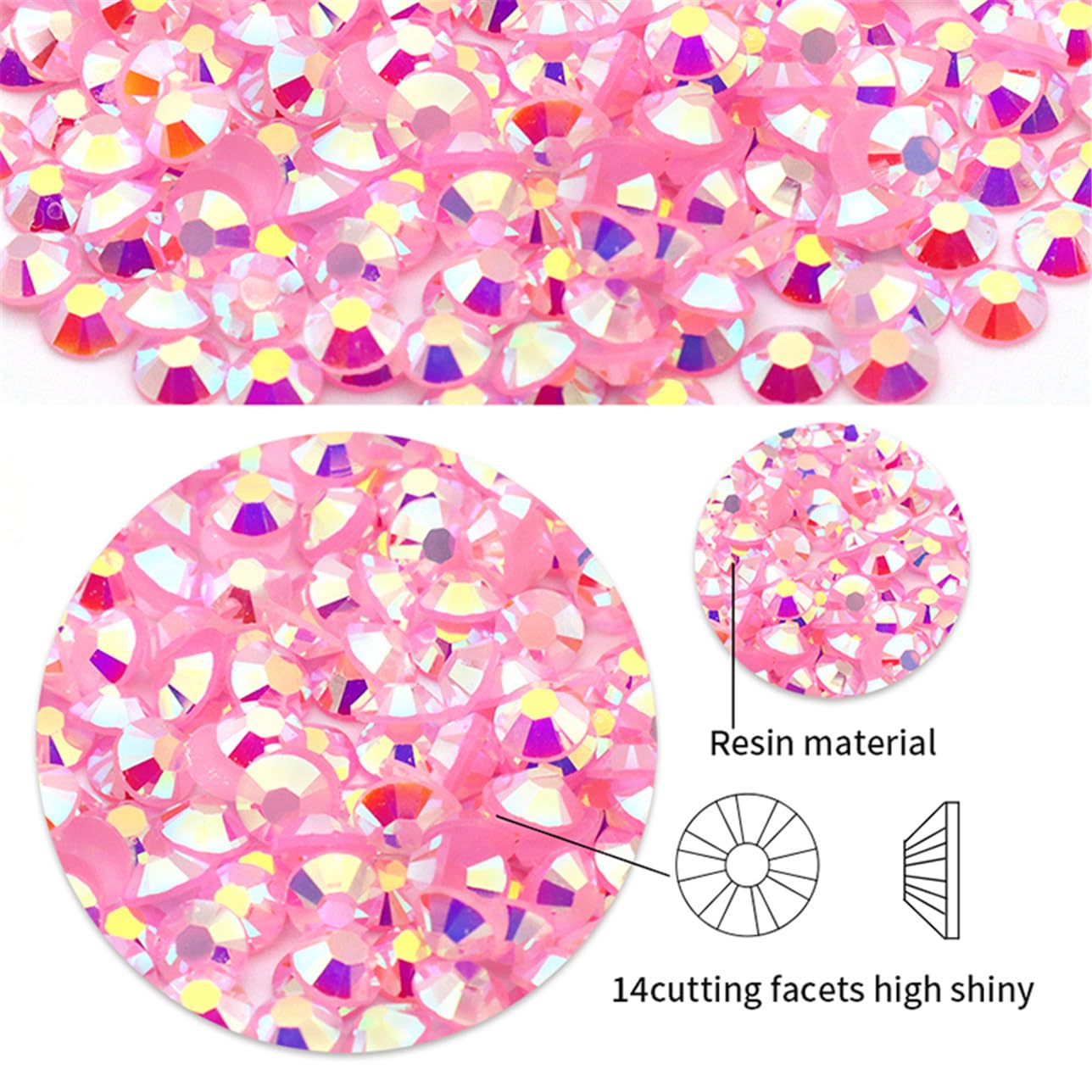 4500 Pcs SS6 2mm AB Flatback Rhinestones for Nails Art Crafts Glitter Round Shine Gems Crystals DIY Clothes Shoes （Red AB）
