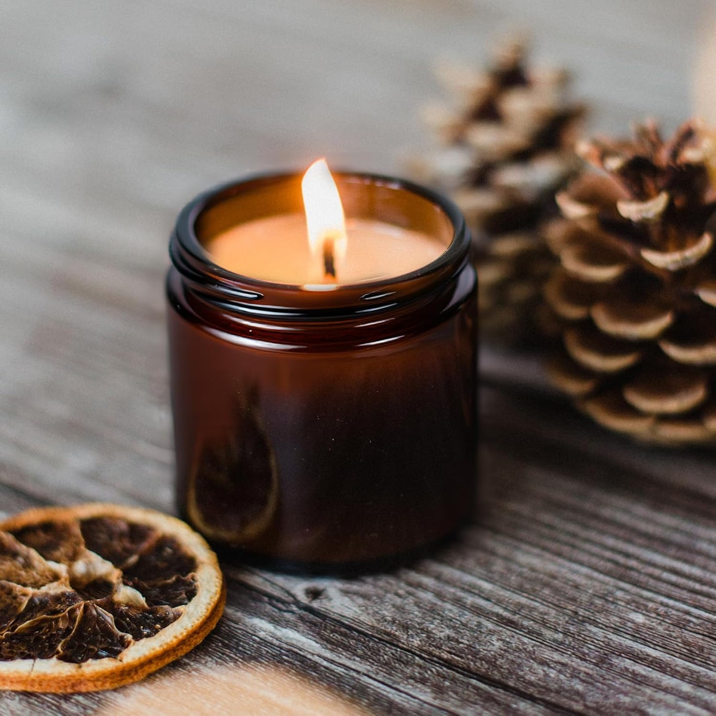 4 oz Glass Jars with Lids, Hoa Kinh 40 Pack Amber Small Glass Jars with Black Lids Empty Cosmetic Containers Airtight Round Glass Jar for Lotions, Powders and Ointments