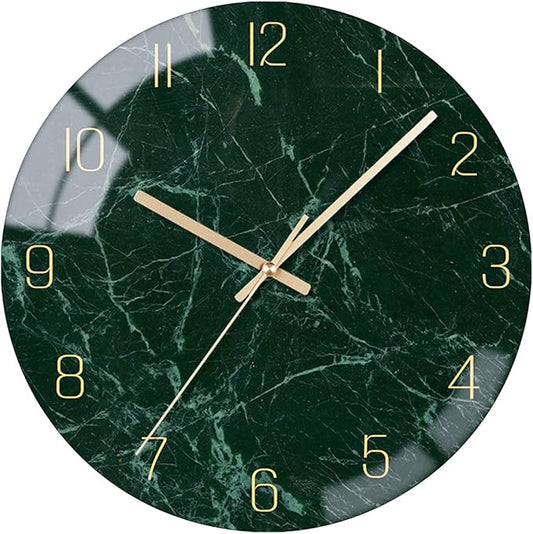 VIKMARI Emerald Green Glass Wall Clock Silent Non-Ticking Battery Operated 10 by VIKMARIWallClock