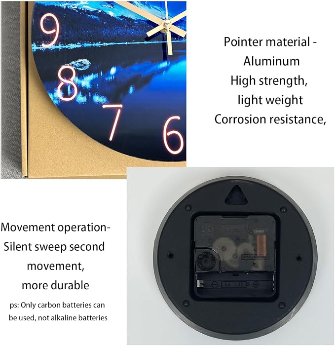 Big Wall Clocks Battery Operated 16 Inches or Larger Glass Moon Clock - Image 7