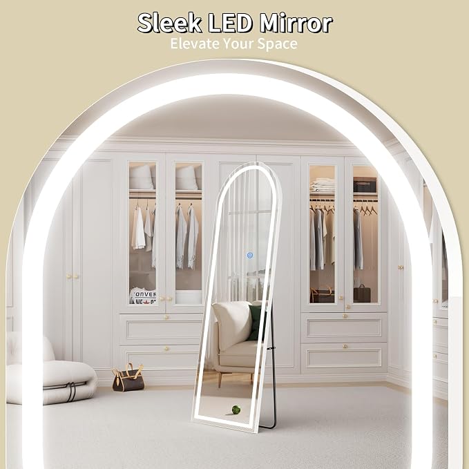 Koonmi LED Full Length Mirror, Lighted Floor Mirrors - Image 5