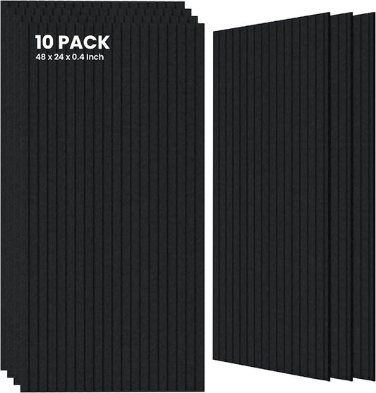 10 Pack Large Acoustic Panels, 47.2 x 23.6 x 0.35 Inch Sound Proof Foam Panels by TO-TH