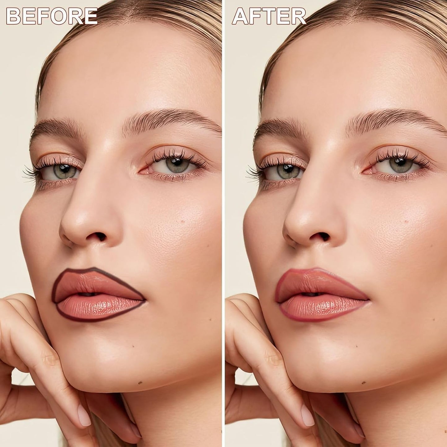 Lip Stain Peel Off - Lip Liner Waterproof, Lip Liner Stain Transfer Proof & Plumping, Moisturizing Non-Stick Cup Matte Finish Stay On All Day, Cocoa Color