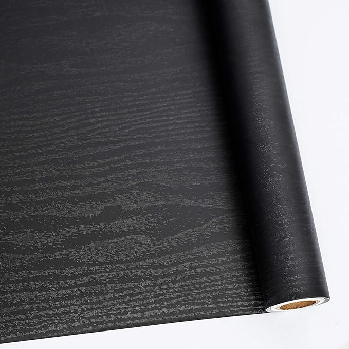 Abyssaly Black Wood Peel and Stick Wallpaper Decorative Self-Adhesive Contact by Abyssaly