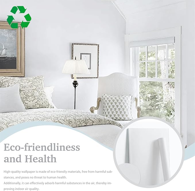 Dimoon 787''x17.7'' Peel and Stick Wallpaper White Contact Paper - Image 5