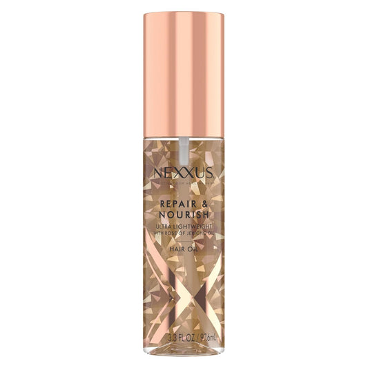Nexxus Ultra Lightweight Hair Oil Repair & Nourish for Intense Nourishment with StyleProtect Technology & Rose of Jericho Oil 3.3 oz
