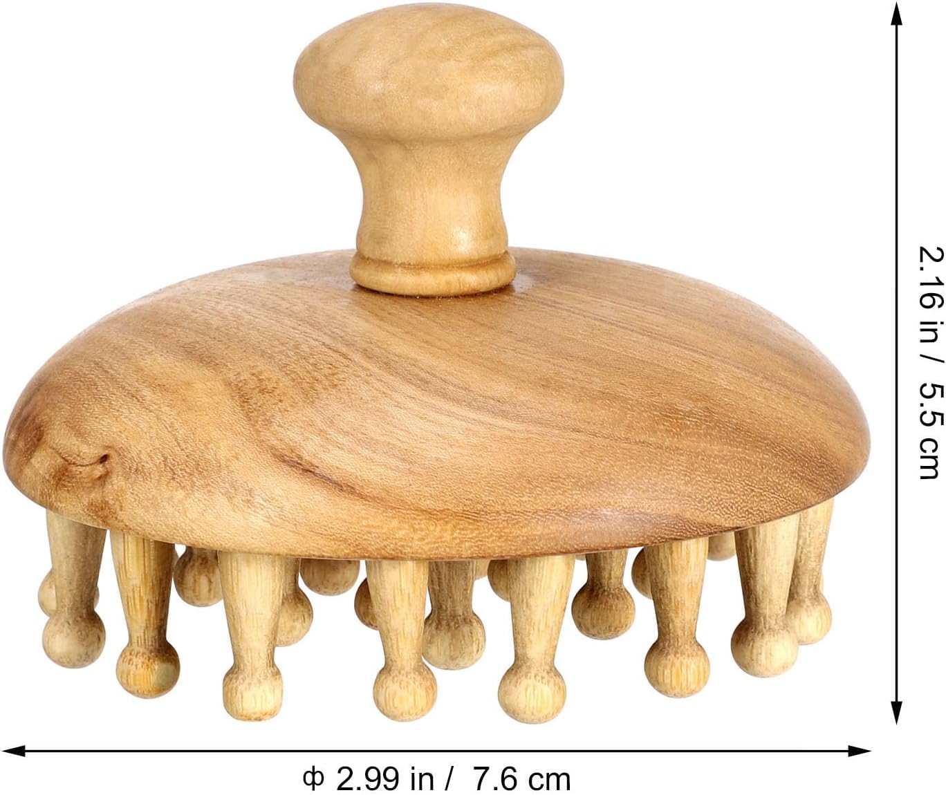 NOLITOY Wooden Scalp Massager, Head Acupoint Massage Anti-Static Round Wide Tooth Brush Guasha Tool Shampoo Scrubber Brush for Dandruff Removal