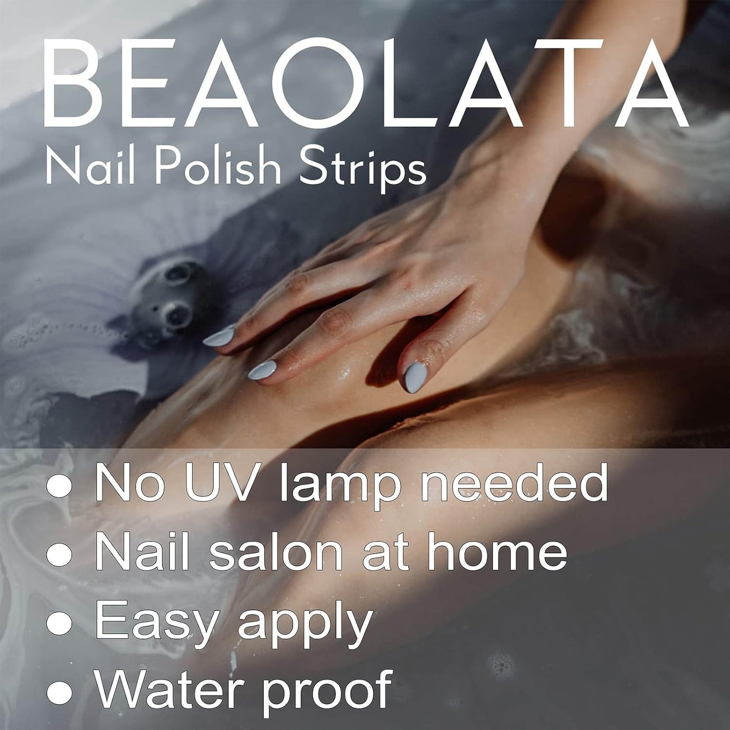 Nail Polish Strips, 32PCS Salon Quality Wraps, Long Lasting Gel Nail Stickers for Women Easy Apply& Remove (Violet Hill)
