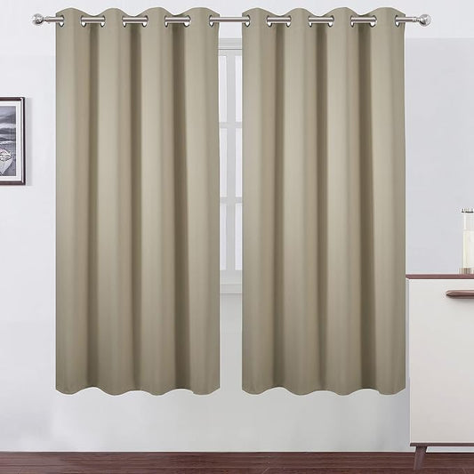 LEMOMO Beige Thermal Blackout Curtains/52 x 72 Inch/Set of 2 Panels Room by Lemomo