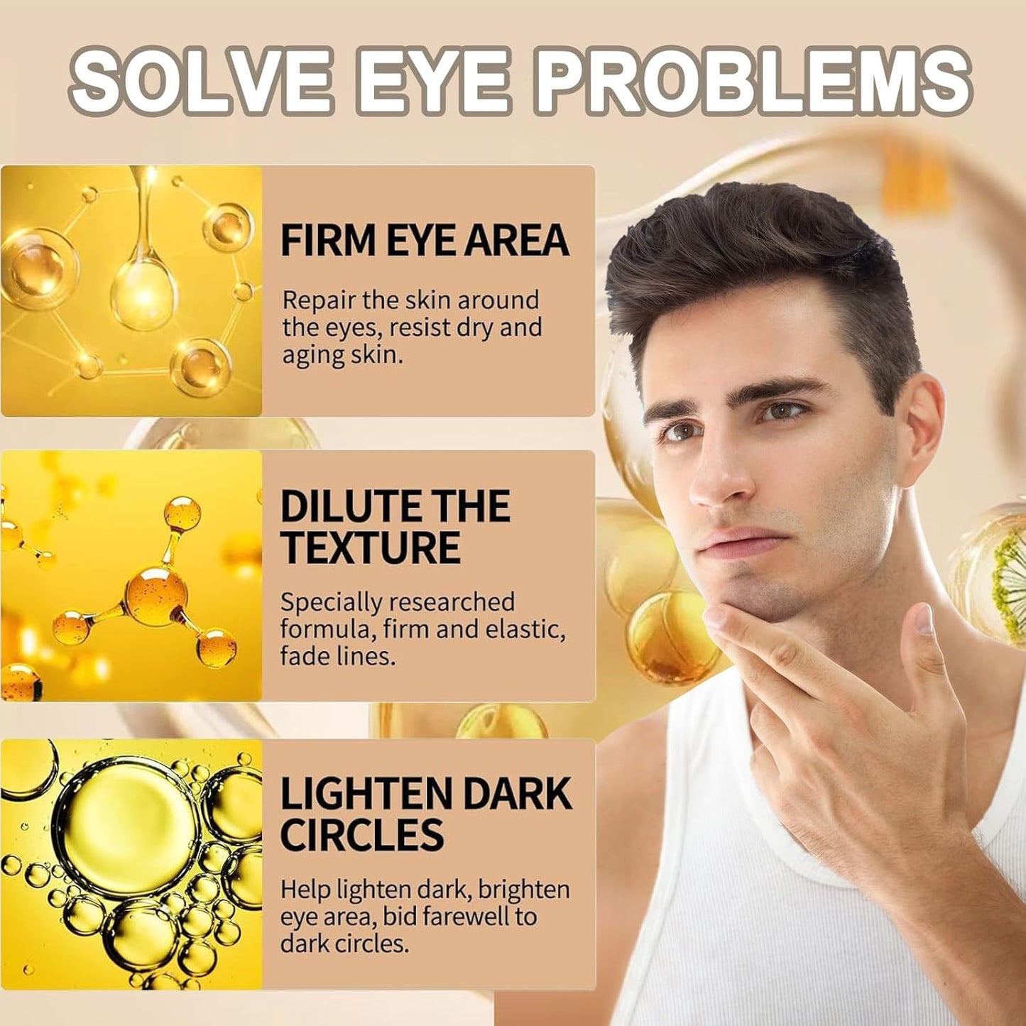 Eye Repair Stick for Men, Under Eye Roller for Eyes Bags and Dark Circles, Cooling Stick Hydrates and Depuffing, Gentle, Natural Formula (1pcs, 0.35 fl.oz)