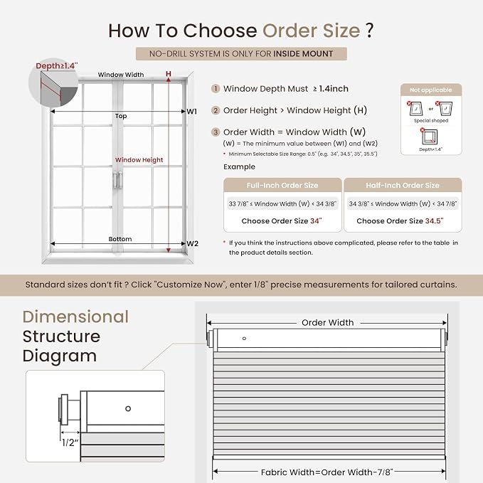 Grandekor No Drill No Tools Cordless Cellular Shades, 32.5" W x 64" H, UV - Image 2