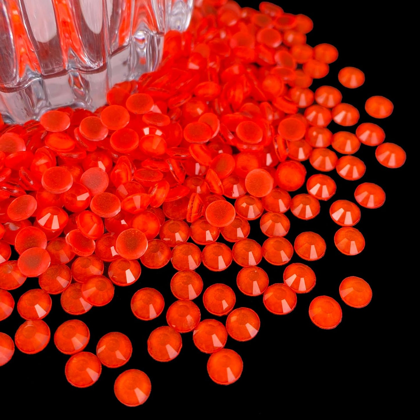 Flatback Glass Rhinestones,Bedazzler Gems 1440pcs Non Hotfix Crystal Rhinestones for Nail Charms Crafts Clothes Tumblers,Orange Neon,SS20